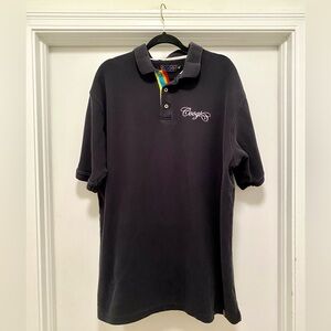 Coogi Men’s Polo Shirt 3XL Black Logo Embroidered Short Sleeve Hip Hop Y2K